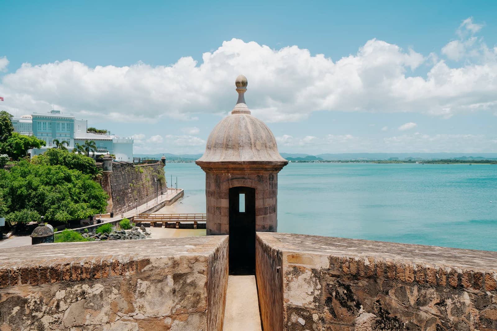 El Morro sentry box overlooking San Juan Bay